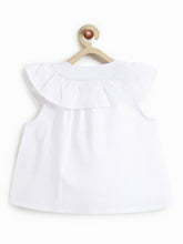 Load image into Gallery viewer, Campana Girls Nina Pure Cotton Frilled Yoke Top - White