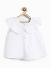 Load image into Gallery viewer, Campana Girls Nina Pure Cotton Frilled Yoke Top - White
