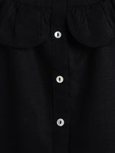 Load image into Gallery viewer, Campana Girls Nina Pure Cotton Frilled Yoke Top - Black