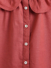 Load image into Gallery viewer, Campana Girls Nina Pure Cotton Frilled Yoke Top - Rust