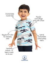 Load image into Gallery viewer, Campana Boys Kobe Camouflage Print Cotton T-Shirt - Blue & Grey