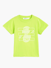Load image into Gallery viewer, Campana Boys Daniel Half Sleeves Tennis Theme Printed Cotton T-shirt - Lime Green