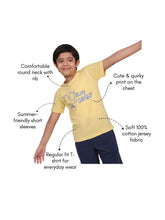 Load image into Gallery viewer, Campana Boys Daniel Half Sleeves T-shirt - Unique Print - Lemon Yellow