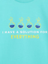 Load image into Gallery viewer, Campana Boys Daniel Half Sleeves Science Theme Printed Cotton T-shirt - Turquoise Blue
