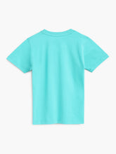 Load image into Gallery viewer, Campana Boys Daniel Half Sleeves Science Theme Printed Cotton T-shirt - Turquoise Blue