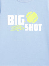 Load image into Gallery viewer, Campana Boys Daniel Half Sleeves Tennis Theme Printed Cotton T-shirt - Chambray Blue
