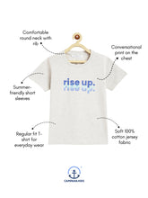 Load image into Gallery viewer, Campana Boys Daniel Half Sleeves Sports Theme Printed Cotton T-shirt - Grey Melange