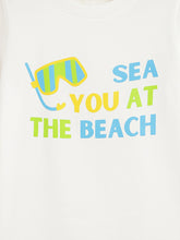 Load image into Gallery viewer, Campana Boys Daniel Half Sleeves Beach Theme Printed Cotton T-shirt - White