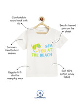 Load image into Gallery viewer, Campana Boys Daniel Half Sleeves Beach Theme Printed Cotton T-shirt - White