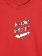 Load image into Gallery viewer, Campana Boys Daniel Half Sleeves Printed Cotton T-shirt - Skateboard Print - Red