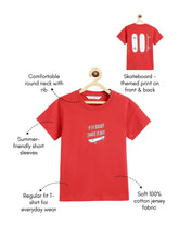 Load image into Gallery viewer, Campana Boys Daniel Half Sleeves Printed Cotton T-shirt - Skateboard Print - Red