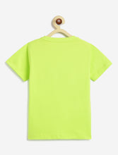 Load image into Gallery viewer, Campana Boys Daniel Half Sleeves Typography Printed Cotton T-Shirt - Lime Green