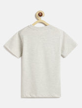 Load image into Gallery viewer, Campana Boys Daniel Half Sleeves Football Theme Printed Cotton T-Shirt - Grey Melange