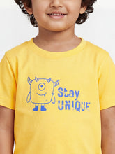 Load image into Gallery viewer, Campana Boys Pure Cotton Short Sleeves Round Neck Printed TShirt - Yellow