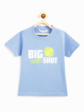 Load image into Gallery viewer, Campana Boys Pure Cotton Short Sleeves Round Neck Printed TShirt - Light Blue
