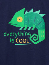 Load image into Gallery viewer, Campana Boys 100% Cotton Half Sleeves Chameleon Print T-Shirt - Navy Blue