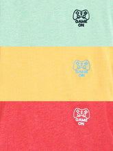 Load image into Gallery viewer, Campana Boys Jordan Pack of 3 Cotton Melange Embroidered T-Shirts - Coral Red, Yellow, Mint Green