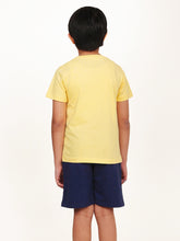Load image into Gallery viewer, Campana Boys Daniel Pack of 2 Half Sleeves Printed Cotton T-shirts - Lemon Yellow & Turquoise Blue