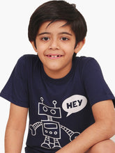 Load image into Gallery viewer, Campana Boys Daniel Pack of 2 Half Sleeves Printed Cotton T-shirts - Navy Blue & Light Grey