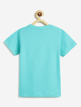 Load image into Gallery viewer, Campana Boys Daniel Pack of 2 Half Sleeves Printed Cotton T-shirts - Turquoise Blue & Lime Green