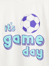 Load image into Gallery viewer, Campana Boys Pure Cotton Half Sleeves Football Print T-Shirt - White