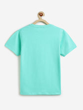 Load image into Gallery viewer, Campana Boys Pure Cotton Half Sleeves Mountains Print T-Shirt - Aqua Blue