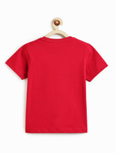 Load image into Gallery viewer, Campana Boys 100% Cotton Half Sleeves Space Print T-Shirt - Red