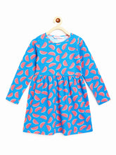 Load image into Gallery viewer, Campana Girls Ivy Long Sleeve Dress - Watermelon Pop Print - Blue & Pink