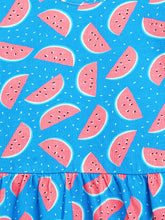 Load image into Gallery viewer, Campana Girls Ivy Long Sleeve Dress - Watermelon Pop Print - Blue & Pink