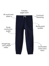 Load image into Gallery viewer, Campana Boys Andre Cotton Elastane Jogger Pants - Navy Blue