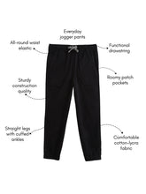 Load image into Gallery viewer, Campana Boys Andre Cotton Elastane Jogger Pants - Black