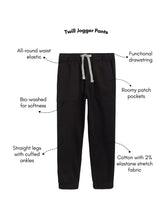 Load image into Gallery viewer, Campana Boys Andre Cotton Elastane Jogger Pants - Black