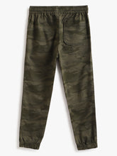 Load image into Gallery viewer, Boys Andre Cotton Elastane Camouflage Print Jogger Pants - Olive