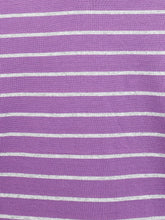 Load image into Gallery viewer, Campana Girls Alexis Striped Cotton T-Shirt - Purple & Grey Melange