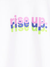 Load image into Gallery viewer, Campana Girls Zuri Half Sleeves T-Shirt - Rise Up Print - White