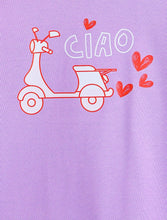 Load image into Gallery viewer, Campana Girls Zuri Half Sleeves Graphic Printed T-Shirt - Purple