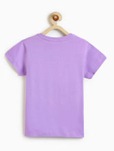 Load image into Gallery viewer, Campana Girls Zuri Half Sleeves Graphic Printed T-Shirt - Purple