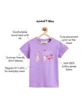 Load image into Gallery viewer, Campana Girls Zuri Half Sleeves Graphic Printed T-Shirt - Purple