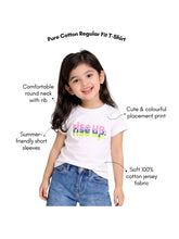 Load image into Gallery viewer, Campana Girls Pure Cotton Rise Up Print Half Sleeves T-Shirt - White