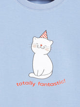 Load image into Gallery viewer, Campana Girls Zuri Pack of 2 Half Sleeves Printed Cotton T-shirts - Pink & Chambray Blue