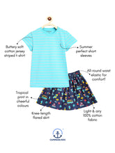 Load image into Gallery viewer, Campana Girls Katie Skirt with Top Clothing Set - Blue & Navy