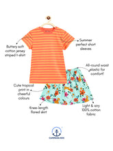 Load image into Gallery viewer, Campana Girls Katie Skirt with Top Clothing Set - Peach & Turquoise