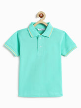 Load image into Gallery viewer, Campana Boys Pure Cotton Short Sleeves Pique Polo T-Shirt - Aqua Blue