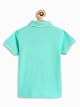 Load image into Gallery viewer, Campana Boys Pure Cotton Short Sleeves Pique Polo T-Shirt - Aqua Blue