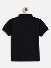 Load image into Gallery viewer, Campana Boys 100% Cotton Jersey Knit Collar Polo T-Shirt - Black