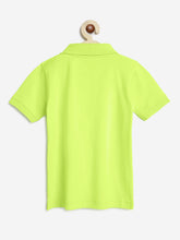 Load image into Gallery viewer, Campana Boys Niko 100% Cotton Jersey Half Sleeves Solid Polo T-Shirt - Lime Green