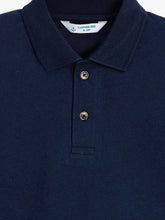 Load image into Gallery viewer, Campana Boys 100% Cotton Jersey Self Design Collar Polo T-Shirt - Navy Blue