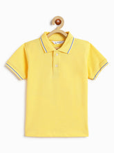 Load image into Gallery viewer, Campana Boys Pure Cotton Short Sleeves Pique Polo T-Shirt - Lemon Yellow
