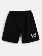 Load image into Gallery viewer, Campana Boys 100% Cotton Jersey Shorts with Placement Print - Black