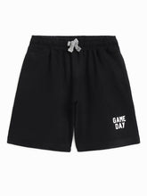 Load image into Gallery viewer, Campana Boys 100% Cotton Knit Pack of Two Boys Shorts With Placement Print - Black & Blue